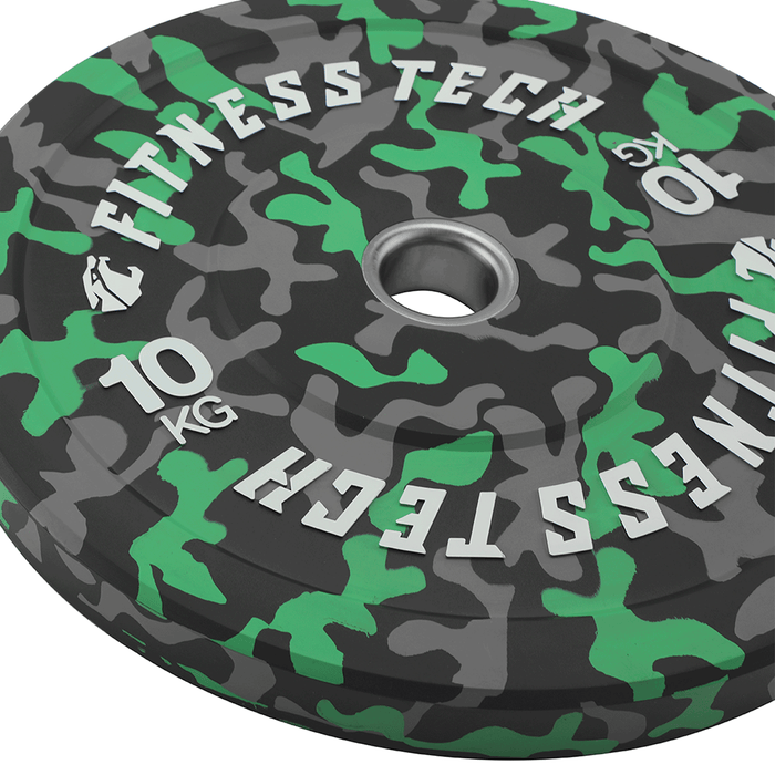 Conjunto disco Bumper plates 150 kg com manchas de camuflagem de alta resistência