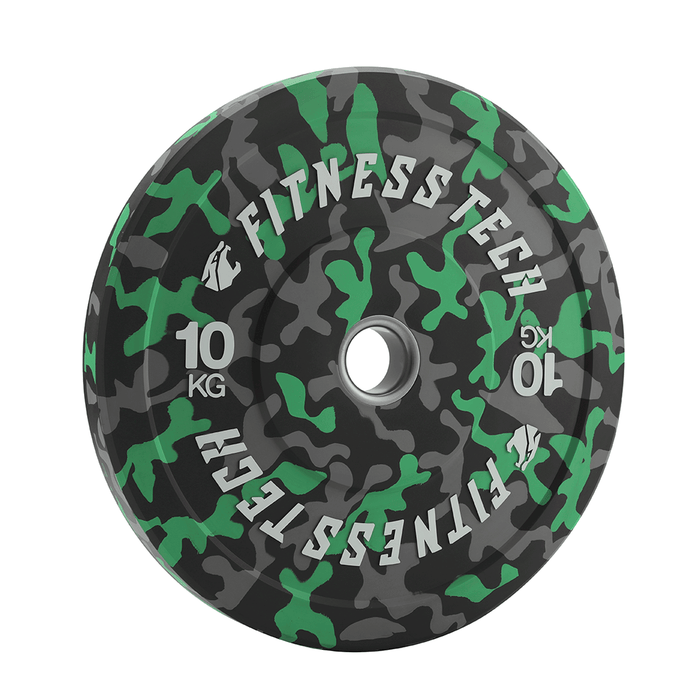 Conjunto disco Bumper plates 150 kg com manchas de camuflagem de alta resistência