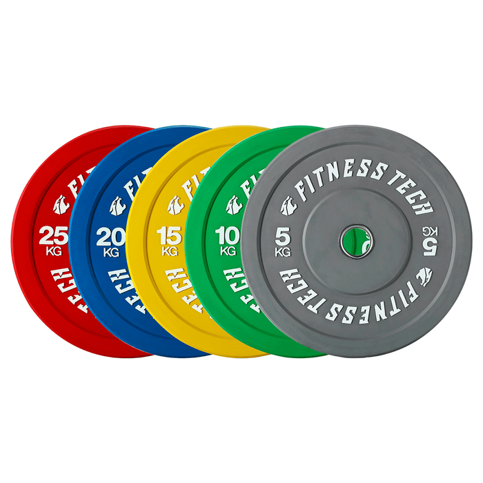Conjunto discos Bumper plates coloridos de alta resistência de 150 kg