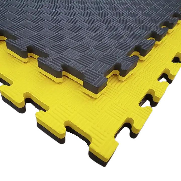 Quebra-cabeça Tatami Profissional 100x100x2 cm Preto e Amarelo