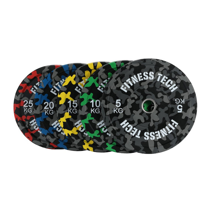 Disco Bumper Plate Camuflaje Flecks Alta Resistencia - Fitness Tech