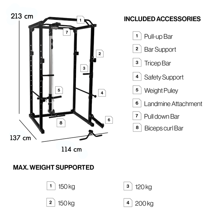 Gaiola de agachamento I Power Squat Rack REMODELADA