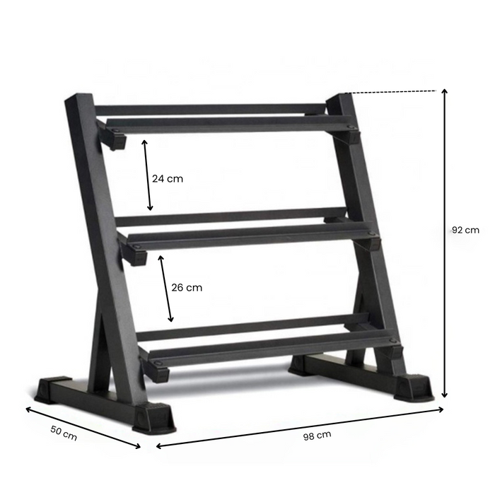 Dumbbell Set 9 pares + Halteres Hexagonais 2,5kg a 20kg