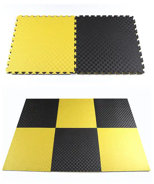 Quebra-cabeça Tatami Profissional 100x100x2 cm Preto e Amarelo