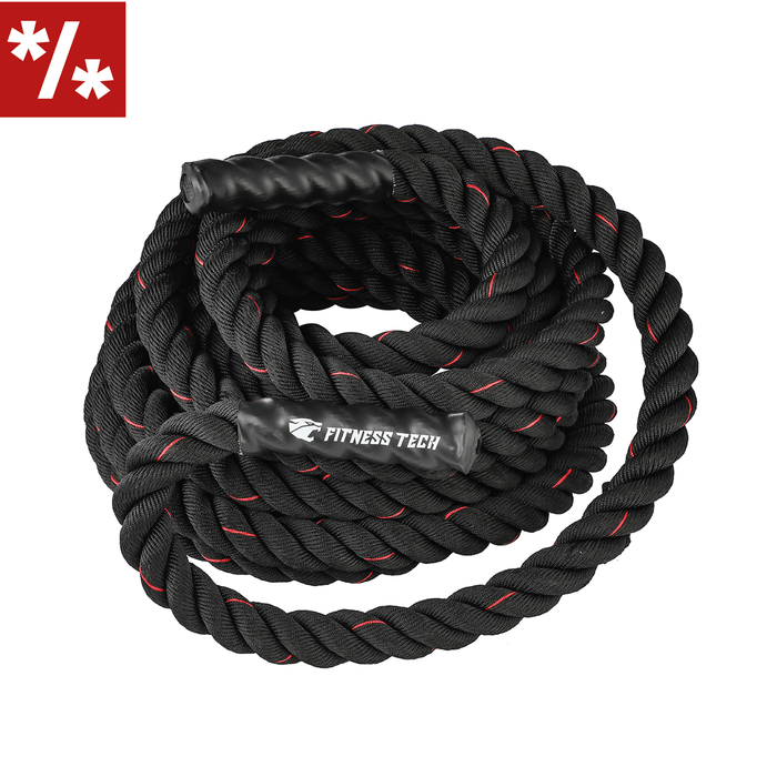 Corda Crossfit Combat 12Mx50MM Preto e Vermelho