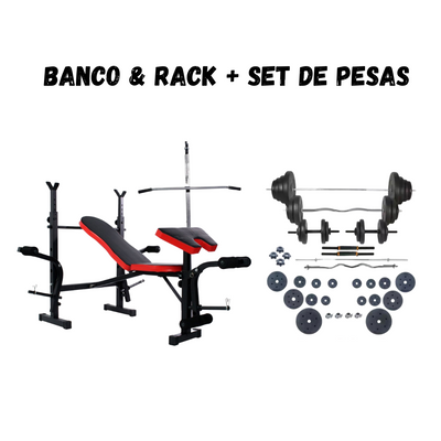 BANCO DE PESAS + SET 55LBS